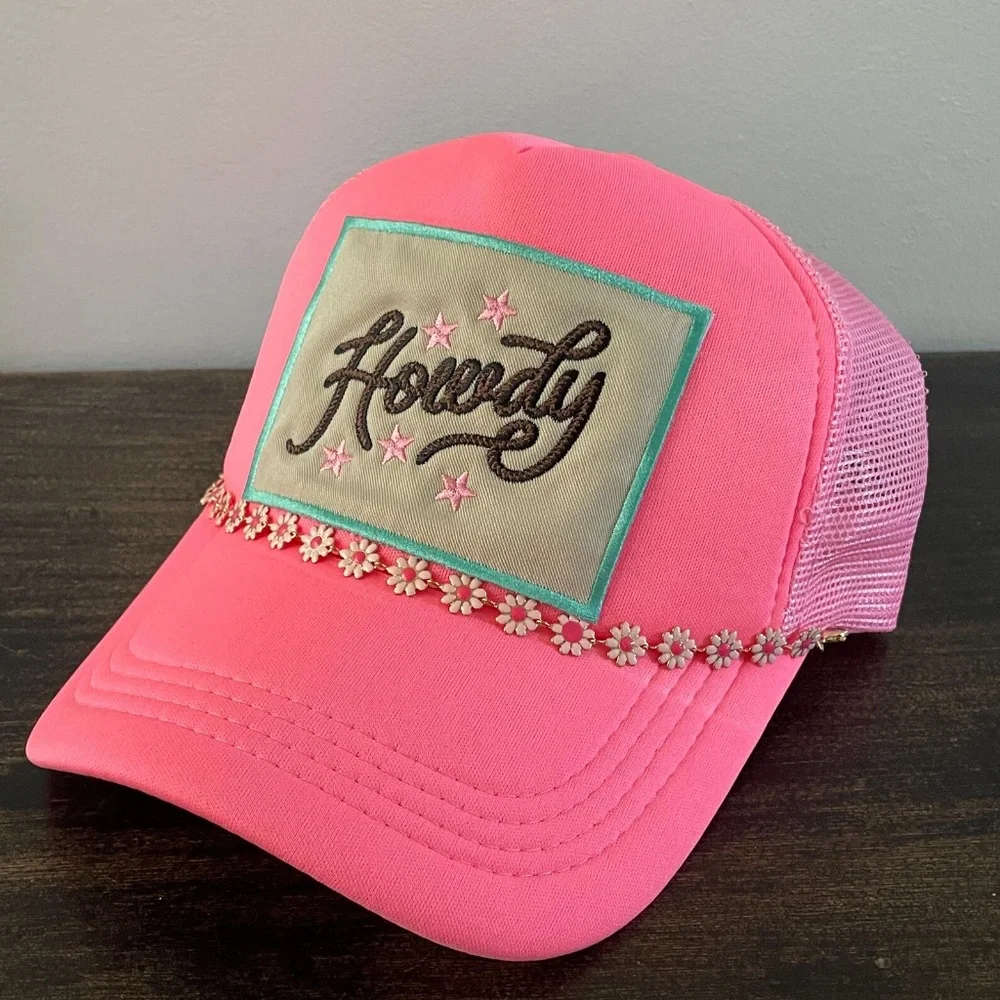 Howdy Pink Daisy Trucker Hat - Picture 5 of 5